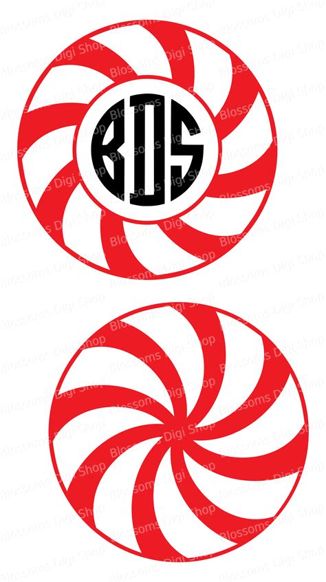 Download Free Peppermint Circle Monogram Duo SVG, DXF, EPS and PNG files Crafts